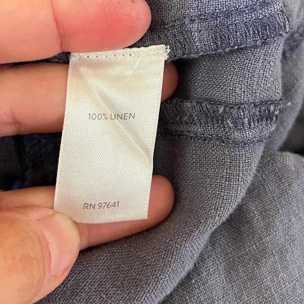 Women’s Pure J.Jill blue cropped pull-on pants, 100% linen, size medium petite - Picture 4 of 5